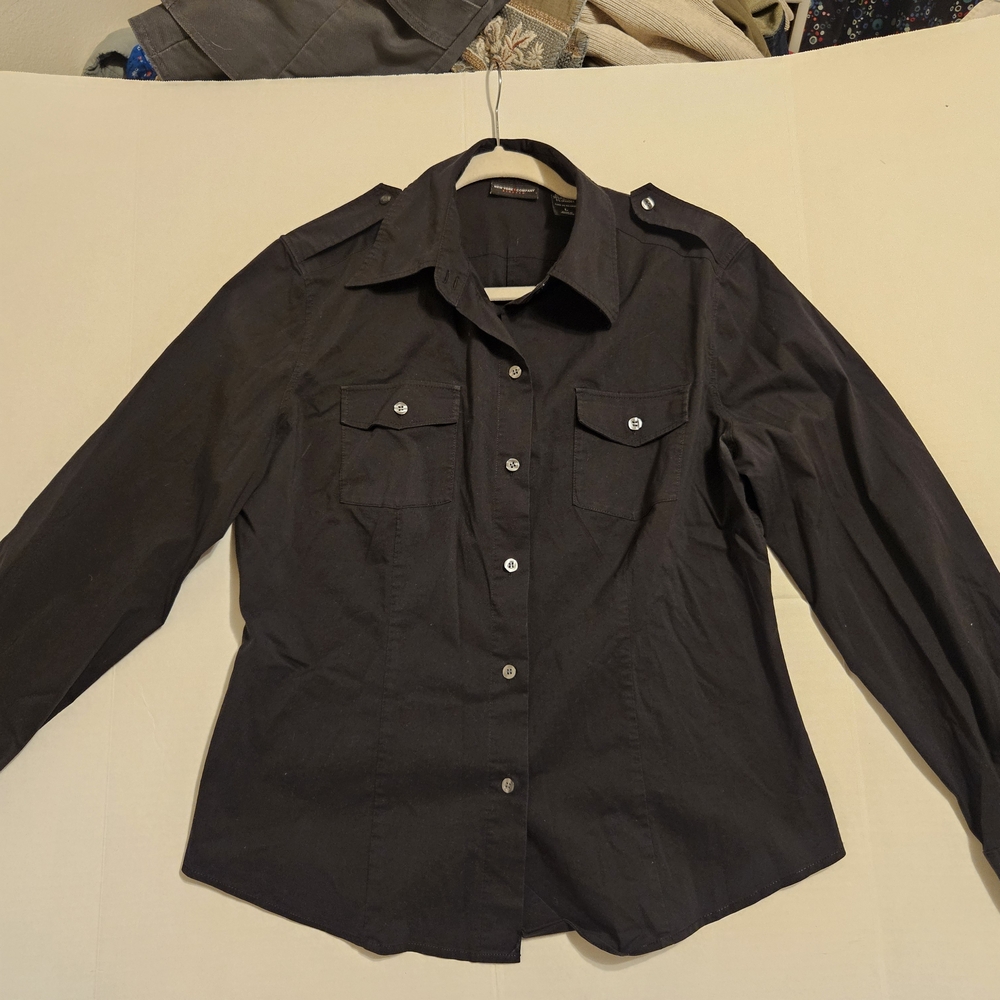 New York & Company Black Stretch Shirt